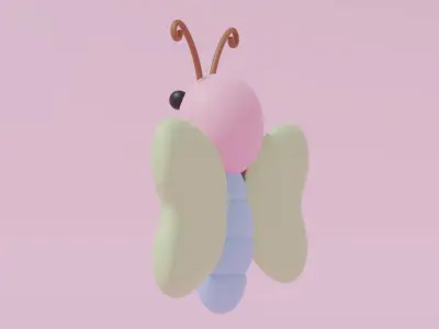 Cartoon Cute Butterfly 3 3D model