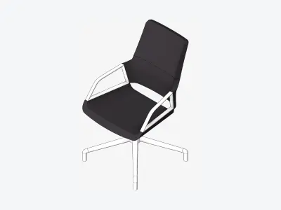 Chair - Conference - Worksmart - Small Glides Low-poly 3D model