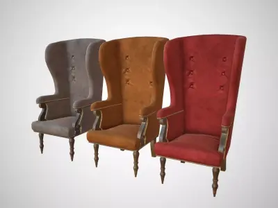 Antique armchair Low-poly 3D model