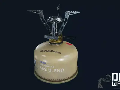 Backpack Stove - PBR Game Ready Low-poly 3D model