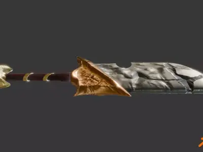 Fantasy sword 3D model Low-poly Free low-poly 3D model