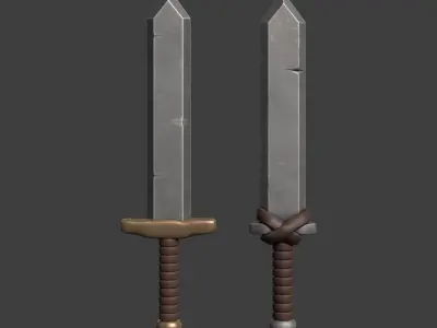 Stylized Sword Low-poly 3D model 9