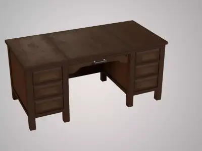 Vintage Office Desk 3D model