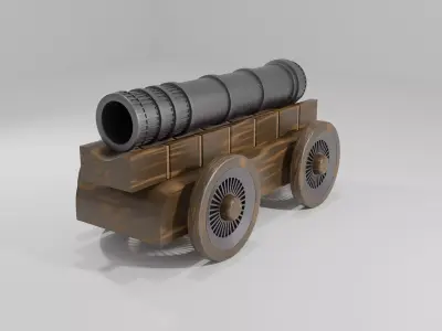 Ottoman Medieval Cannon Low-poly 3D model