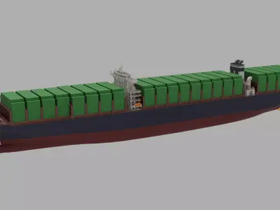 Highpoly 400m Largest Container Ship 3D model