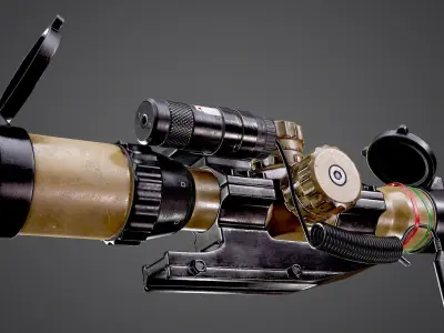 Sniper Optic Assault Scope 1 - 4x28 AAA FPS Game Ready Asset Low-poly 3D model