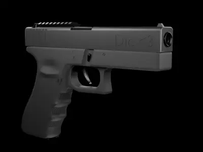 Glock-17 Low-poly 3D model