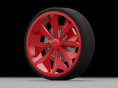 Custom Sport Wheel Free low-poly 3D model