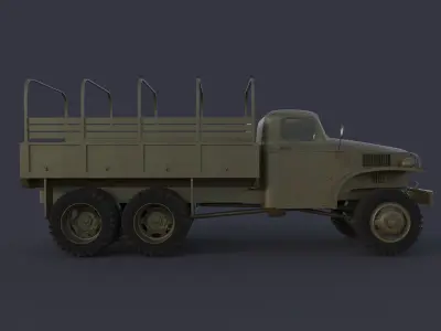 military truck 3D model from CGTrader - Textured