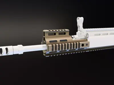 MI SCAR Rail Extension Low-poly 3D model