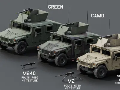 Humvee M1151 Low-poly 3D model