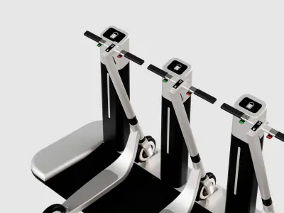 Electric Scooter Design with Parking Stand 3D model