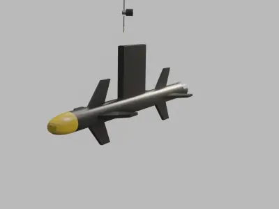 Low Poly Helicopter bike rack hanging 3D model