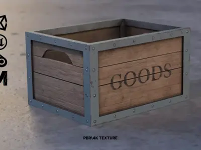 Crate- low-poly game ready modell Low-poly 3D model