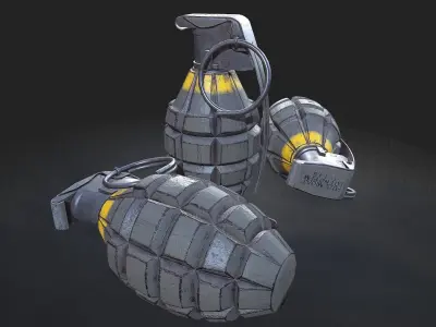 Grenade Mk II  Low-poly 3D model
