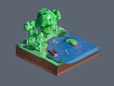 land 69A Low-poly 3D model