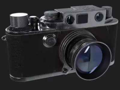 Vintage 35mm Rangefinder Camera - High Detail PBR Low-poly 3D model