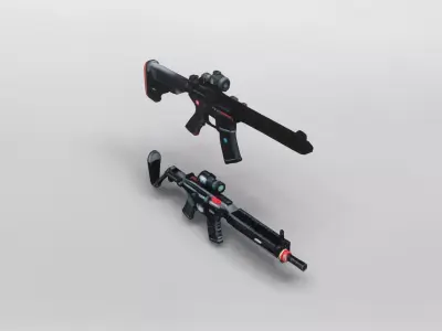 Modern Tactical Assault Rifle 3D Model 3D model purchase