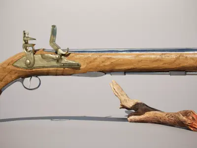 PBR Musket Pistol 3d model Free 3D model