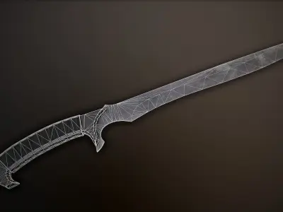 Post-Apocalyptic Longknife 2 Low-poly 3D model