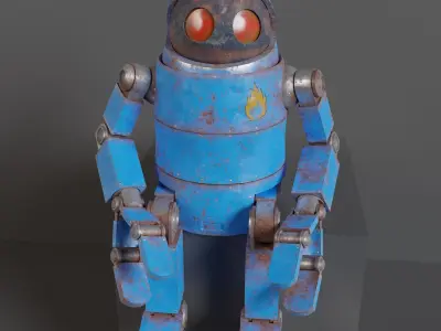 Cute Rusty Robot Low-poly 3D model