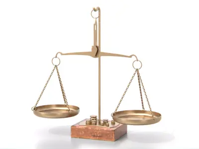 Antique Balance Scale Low-poly 3D model