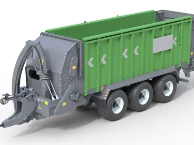 Have Dump trailer SUW 5000 Low-poly 3D model