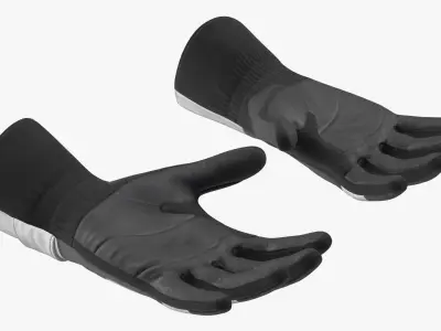  Professional Motorsport Gloves with Extended Cuff Black and White 