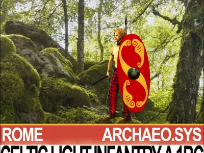 Ancient Celtic Light Infantry A 1BC with Poser Daz Props 3D model