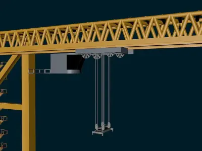 Containter Crane Low-poly 3D model