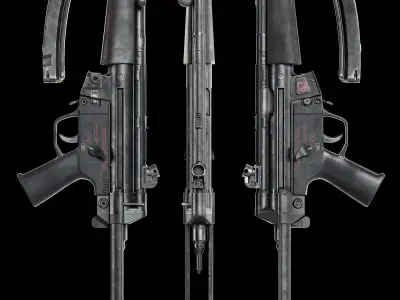 MP5 SMG Low-poly 3D model get