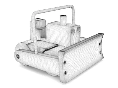 Wooden toy bulldozer 09 3D model