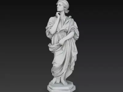 Roman Classical Woman Statue Draped Female Sculpture 3D Model 3D print model