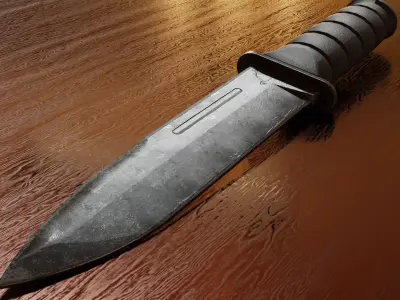 Low Poly combat military knife Low-poly 3D model