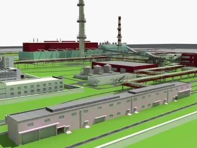 Coal Power Plant 3D model