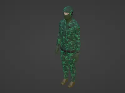 Soldier V camouflage Low-poly 3D model