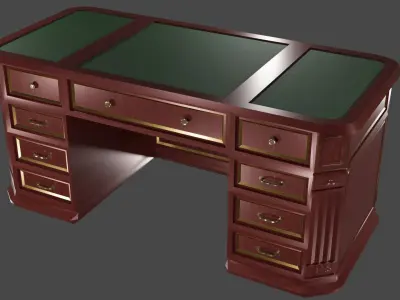 Antique Desk Low-poly 3D model