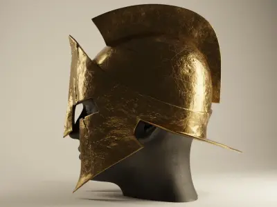 Spartan Helmet Damaged 3D print model