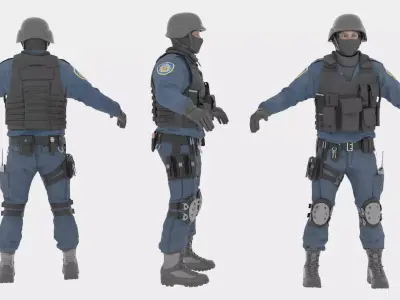 SWAT Police Rigged 3D Model 3D model