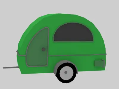 teardrop trailer Low-poly 3D model