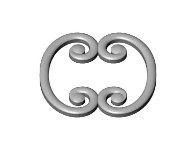 Forged floral scroll onlay and molding relief 3D print model