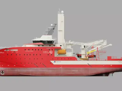 CSOV Offshore Wind Vessel Low-poly 3D model