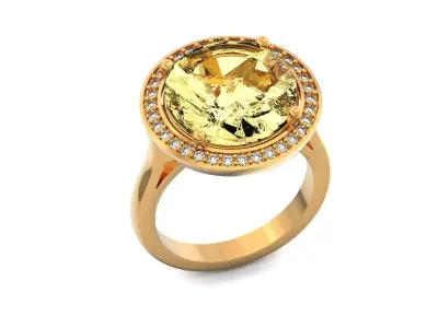 Engagement round cut halo 1321 3D print model