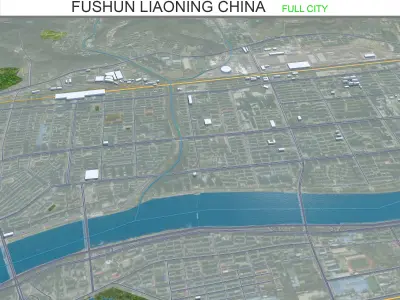 Fushun Liaoning China 55km Free low-poly 3D model