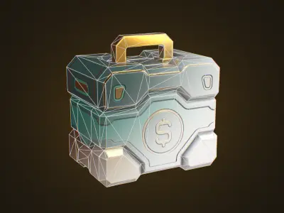 FREE Stylized Money Case - Game Ready Low Poly 3D Model Free low-poly 3D model