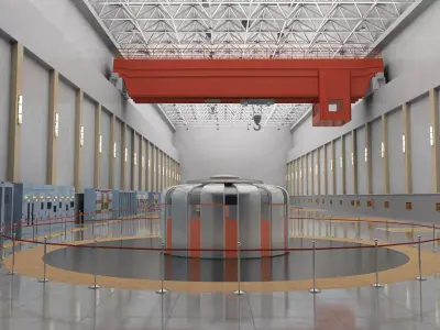 Hydropower Plant Turbine Hall   Power Generation Facility 3D model