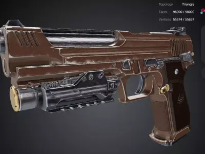 Brown Pistol 3D model buy