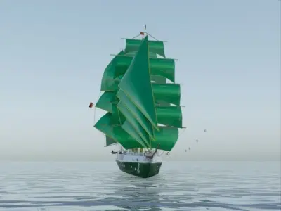 Alexander Von Humbolt Sail Ship 3D model
