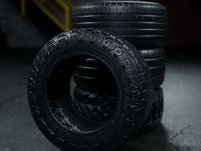 Tire Model Pack V4 Low-poly 3D model