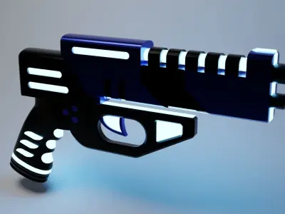 Neon Guns And Revolver bundle Low-poly 3D model